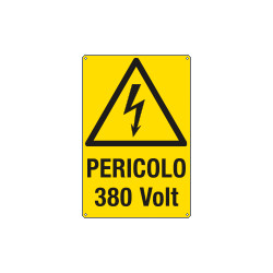 Cartello pericolo 380 Volt. EN ISO 7010