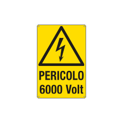 Cartello pericolo 6000 volt. EN ISO 7010
