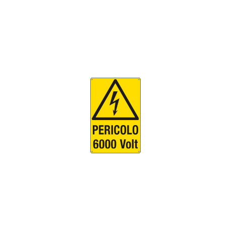 Cartello pericolo 6000 volt. EN ISO 7010