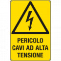 Cartello pericolo cavi ad alta tensione EN ISO 7010