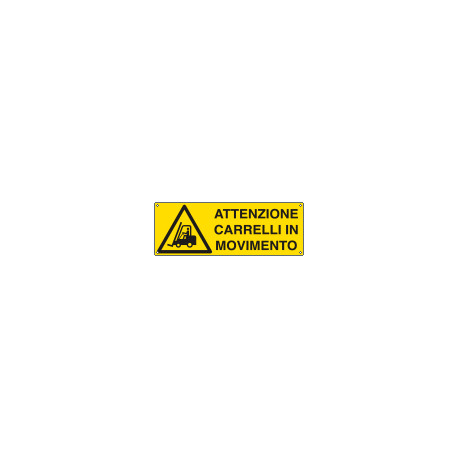 Cartello pericolo attenzione carrelli in movimento EN ISO 7010