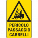 Cartello pericolo passaggio carrelli EN ISO 7010