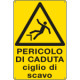 Cartello pericolodi caduta ciglio di scavo EN ISO 7010