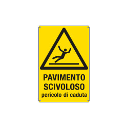 Cartello pavimento scivoloso pericolo caduta EN ISO 7010