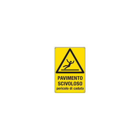 Cartello pavimento scivoloso pericolo caduta EN ISO 7010