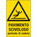 Cartello pavimento scivoloso pericolo caduta EN ISO 7010