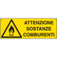 Etichetta adesiva attenzione sostanze comburenti EN ISO 7010