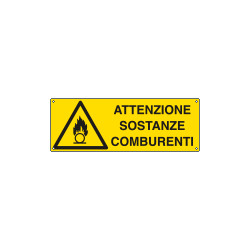 Etichetta adesiva attenzione sostanze comburenti EN ISO 7010