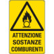 Cartello pericolo attenzione sostanze comburenti EN ISO 7010