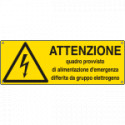 Etichetta adesiva attenzione quadro provvisto. . . EN ISO 7010