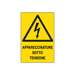 Cartello apparecchiature sotto tensione EN ISO 7010