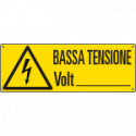 Etichetta adesiva bassa tensione Volt. EN ISO 7010