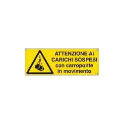 Etichetta adesiva attenzione ai carichi sospesi EN ISO 7010