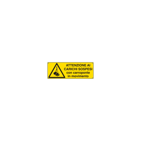 Etichetta adesiva attenzione ai carichi sospesi EN ISO 7010
