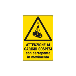 Cartello attenzione ai carichi sospesi EN ISO 7010