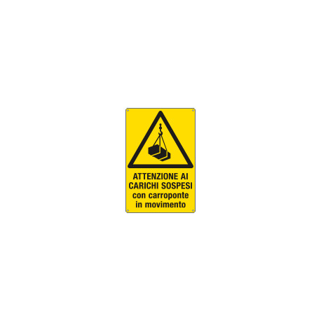 Cartello attenzione ai carichi sospesi EN ISO 7010