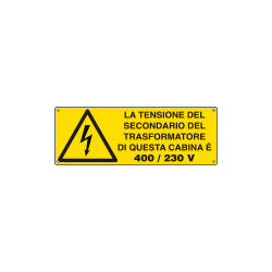 Etichetta la tensione del secondario della cabina. . . EN ISO 7010