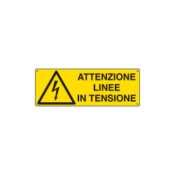 Etichetta adesiva attenzione linee in tensione EN ISO 7010