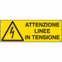 Etichetta adesiva attenzione linee in tensione EN ISO 7010