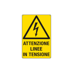 Cartello attenzione linee in tensione EN ISO 7010