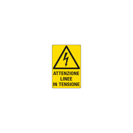 Cartello attenzione linee in tensione EN ISO 7010