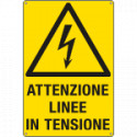 Cartello attenzione linee in tensione EN ISO 7010