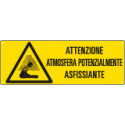 Cartello pericolo atmosfera potenzialmente asfissiante EN ISO 7010