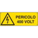 Etichetta adesiva pericolo 400 volt. EN ISO 7010