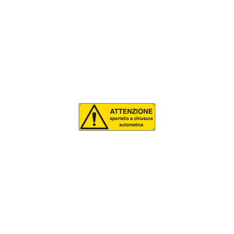 Cartello pericolo attenzione sportello automatico EN ISO 7010