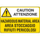 Cartello pericolo AREA STOCCAGGIO-HAZARDOUS AREA EN ISO 7010