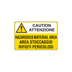 Cartello pericolo AREA STOCCAGGIO-HAZARDOUS AREA EN ISO 7010