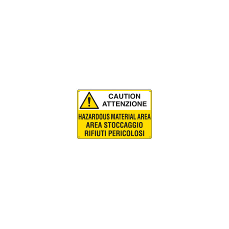 Cartello pericolo AREA STOCCAGGIO-HAZARDOUS AREA EN ISO 7010