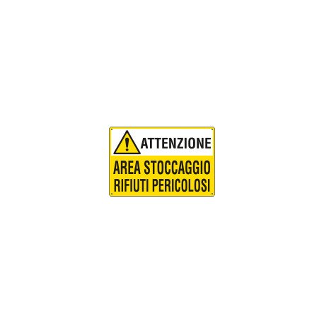 Cartello AREA STOCCAGGIO RIFIUTI PERICOLOSI EN ISO 7010