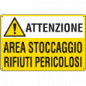 Cartello AREA STOCCAGGIO RIFIUTI PERICOLOSI EN ISO 7010