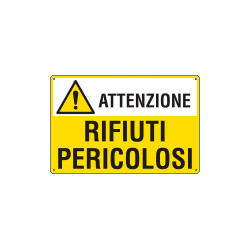 Cartello Attenzione RIFIUTI pericolosi EN ISO 7010