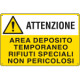 Cartello AREA DEPOSITO TEMPORANEO RIFIUTI SPECIALI EN ISO 7010