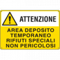 Cartello AREA DEPOSITO TEMPORANEO RIFIUTI SPECIALI EN ISO 7010