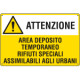 Cartello AREA DEPOSITO TEMPORANEO RIFIUTI URBANI EN ISO 7010