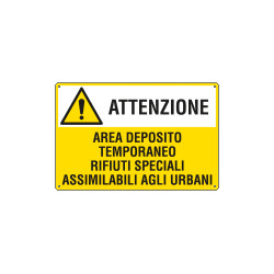 Cartello AREA DEPOSITO TEMPORANEO RIFIUTI URBANI EN ISO 7010