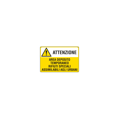 Cartello AREA DEPOSITO TEMPORANEO RIFIUTI URBANI EN ISO 7010