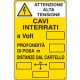 Cartello cavi interrati attenzione alta tensione UNI EN ISO 7010