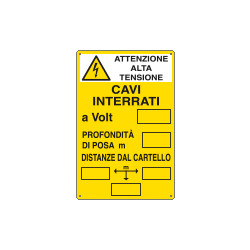 Cartello cavi interrati attenzione alta tensione UNI EN ISO 7010