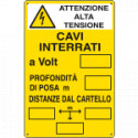 Cartello cavi interrati attenzione alta tensione UNI EN ISO 7010