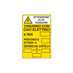 Cartello chiusino cavi elettrici attenzione alta tens. UNI EN ISO 7010