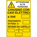 Cartello chiusino cavi elettrici attenzione alta tens. UNI EN ISO 7010