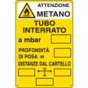 Cartello tubo interrato attenzione metano EN ISO 7010