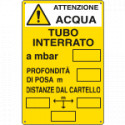 Cartello tubo interrato attenzione acqua EN ISO 7010
