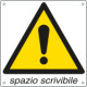 Etichetta simbolo pericolo più spazio scrivibile EN ISO 7010