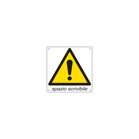 Cartello simbolo pericolo più spazio scrivibile EN ISO 7010