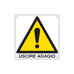 Cartello pericolo uscire adagio EN ISO 7010
